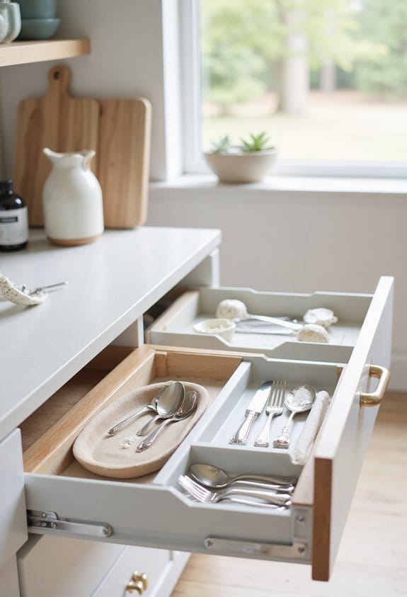 efficient flatware drawer organization
