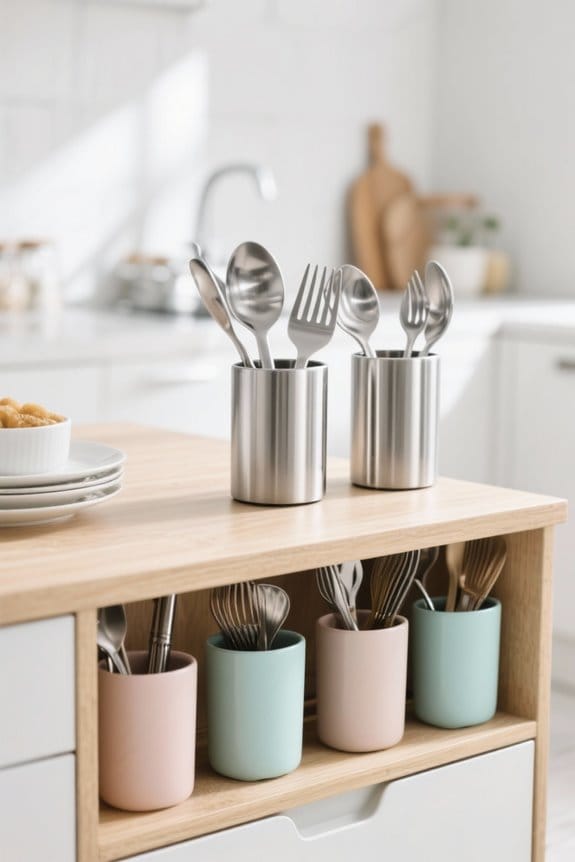 sleek stainless steel holders