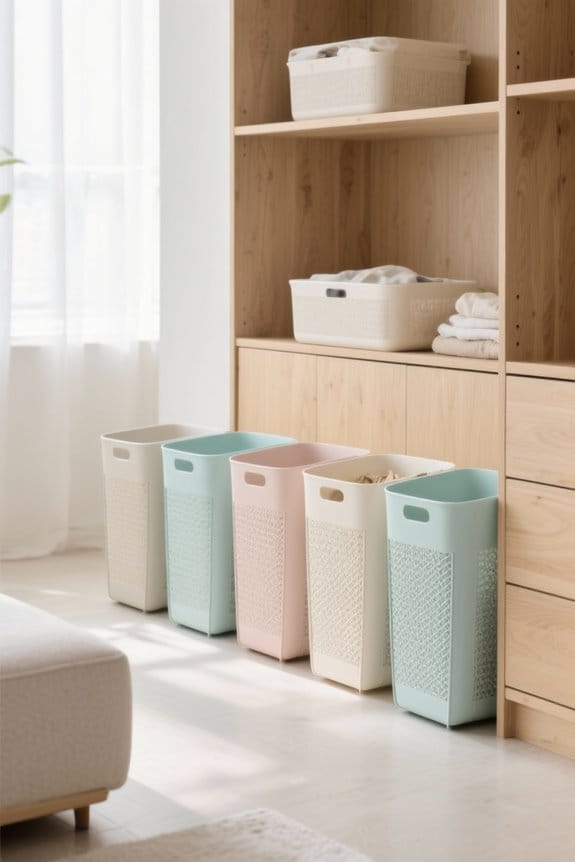 space saving slim laundry baskets